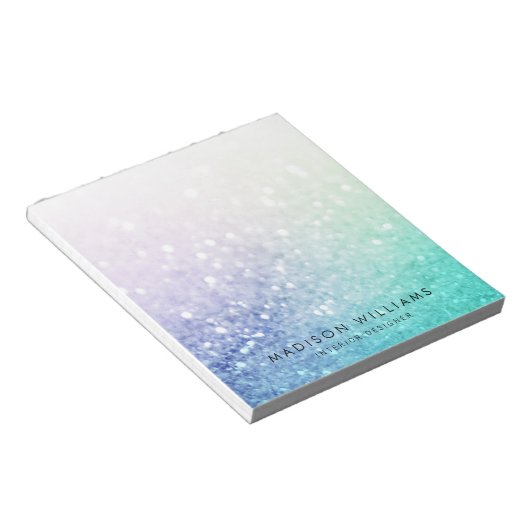 Hübscher holografischer Glitzer Girly Glamour Notizblock (angewinkelt)