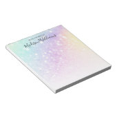 Hübscher holografischer Glitzer Girly Glamour Notizblock (angewinkelt)