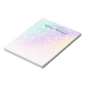 Hübscher holografischer Glitzer Girly Glamour Notizblock (Rotiert)