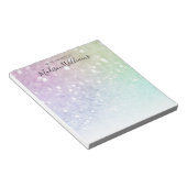 Hübscher holografischer Glitzer Girly Glamour Notizblock (angewinkelt)