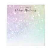 Hübscher holografischer Glitzer Girly Glamour Notizblock (Vorderseite)