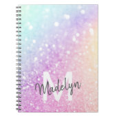 Hübscher holografischer Glitzer Girly Glamour Notizblock (Vorderseite)
