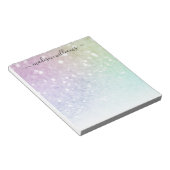 Hübscher holografischer Glitzer Girly Glamour Notizblock (angewinkelt)