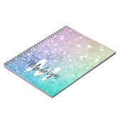 Hübscher holografischer Glitzer Girly Glamour Notizblock (Linke Seite)