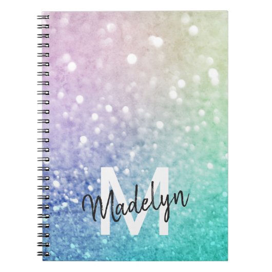 Hübscher holografischer Glitzer Girly Glamour Notizblock (Vorderseite)