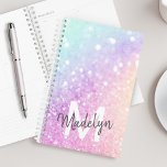 Hübscher holografischer Glitzer Girly Glamour Planer<br><div class="desc">Dieses farbenfrohe,  bunt-bunt-bunt-bunt-Glitzer-Muster lässt sich einfach mit Ihren individuellen Details personalisieren.</div>