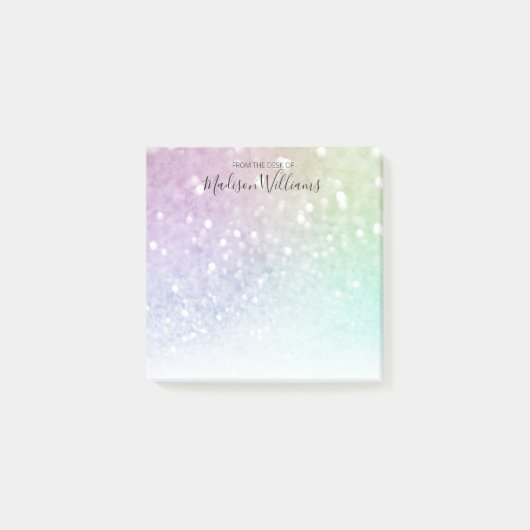 Hübscher holografischer Glitzer Girly Glamour Post-it Klebezettel (Vorderseite)