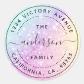 Hübscher holografischer Glitzer Girly Glamour Runder Aufkleber (Vorderseite)