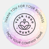 Hübscher holografischer Glitzer Girly Glamour Runder Aufkleber (Vorderseite)