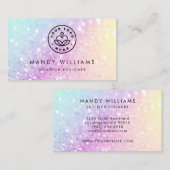 Hübscher holografischer Glitzer Girly Glamour Visitenkarte (Vorne/Hinten)