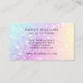 Hübscher holografischer Glitzer Girly Glamour Visitenkarte (Rückseite)