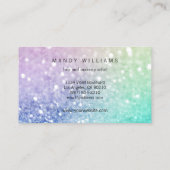 Hübscher holografischer Glitzer Girly Glamour Visitenkarte (Rückseite)