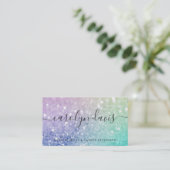 Hübscher holografischer Glitzer Girly Glamour Visitenkarte (Stehend Vorderseite)