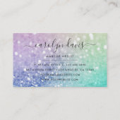 Hübscher holografischer Glitzer Girly Glamour Visitenkarte (Rückseite)