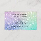 Hübscher holografischer Glitzer Girly Glamour Visitenkarte (Rückseite)