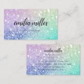Hübscher holografischer Glitzer Girly Glamour Visitenkarte (Vorne/Hinten)