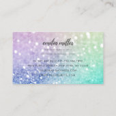 Hübscher holografischer Glitzer Girly Glamour Visitenkarte (Rückseite)