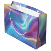 Hübscher Holografischer Personalisierter Glückwuns Große Geschenktüte (Rückseite Schrägansicht)