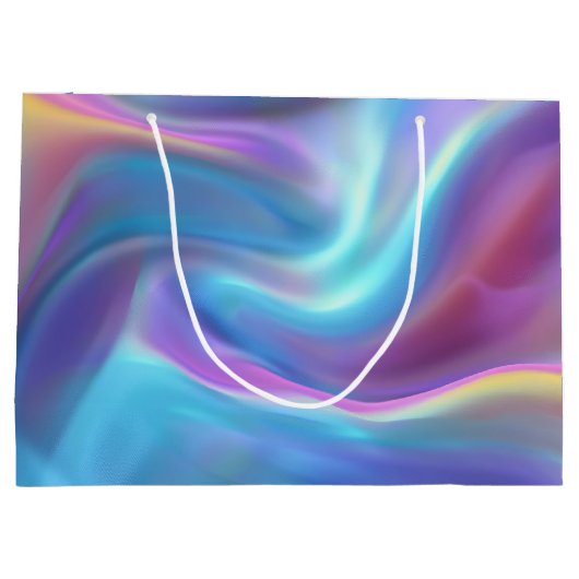 Hübscher Holografischer Personalisierter Glückwuns Große Geschenktüte (Rückseite)