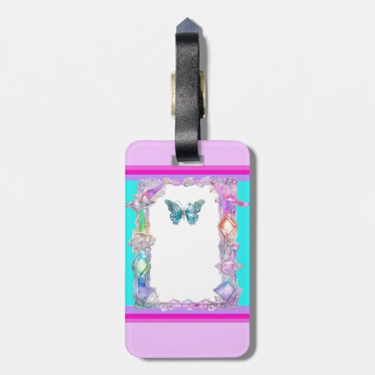 Hübscher Holografischer Schmetterling Gepäckträger Gepäckanhänger (Rückseite vertikal)