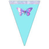 Hübscher Holografischer Schmetterlingsbanner Aqua Wimpelkette (Dritte Fahne)