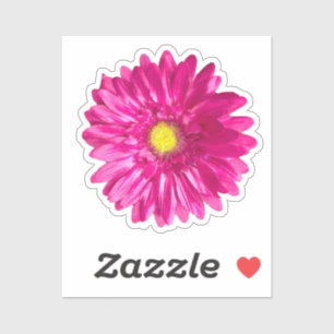 Hübscher Hot-Pink-Daisy-Individuelle Name und Mono Aufkleber