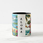 Hübscher Hula Dancer auf den Hawaiianischen Inseln Zweifarbige Tasse (Mittel)