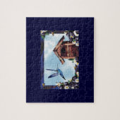 Hübscher Hummingbird, Birdhouse und Blueberries Puzzle (Vertikal)