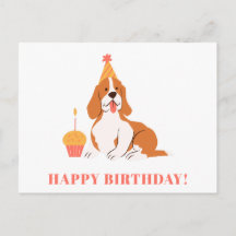 Hübscher Hund Geburtstag Cupcake Bunter Moderner G