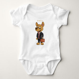 Hübscher Hund mit Anzug Cartoon Baby Strampler