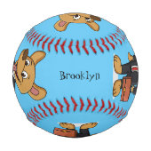 Hübscher Hund mit Anzug Cartoon Baseball (Rückseite)