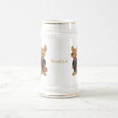 Hübscher Hund mit Anzug Cartoon Bierglas (Mittel)