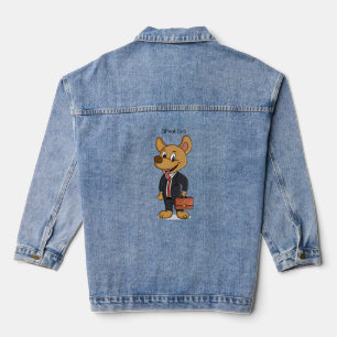 Hübscher Hund mit Anzug Cartoon Jeansjacke