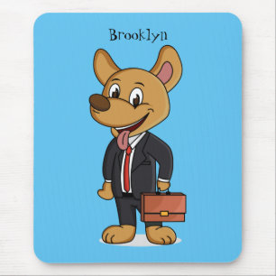 Hübscher Hund mit Anzug Cartoon Mousepad