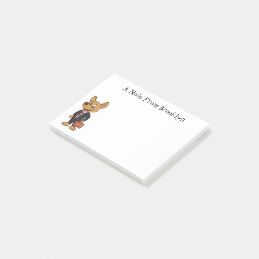 Hübscher Hund mit Anzug Cartoon Post-it Klebezettel (angewinkelt)