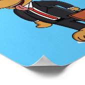 Hübscher Hund mit Anzug Cartoon Poster (Ecke)