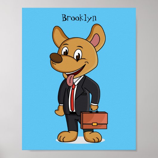 Hübscher Hund mit Anzug Cartoon Poster (Vorne)