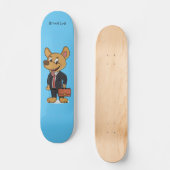 Hübscher Hund mit Anzug Cartoon Skateboard (Vorderseite)