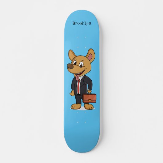 Hübscher Hund mit Anzug Cartoon Skateboard (Vorne)