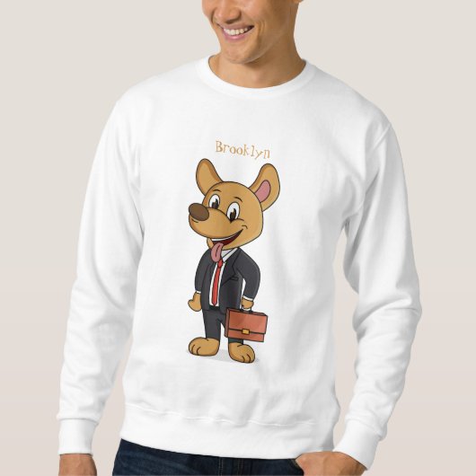 Hübscher Hund mit Anzug Cartoon Sweatshirt (Vorderseite)