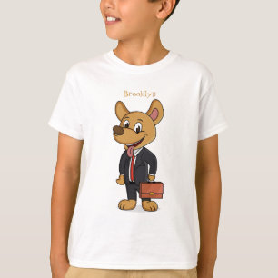 Hübscher Hund mit Anzug Cartoon T-Shirt