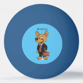 Hübscher Hund mit Anzug Cartoon Tischtennisball (Rückseite)