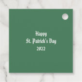 Hübscher Hund mit grünen Kleeblättern Geschenkanhänger (Rückseite)