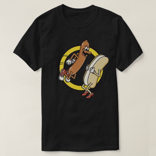 Hübscher Hund springt in einen Bun T-Shirt (Design vorne)