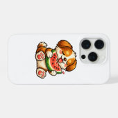 Hübscher Hund Wassermelone iPhone Hülle (Rückseite (Horizontal))