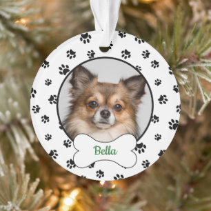 Hübscher Hunde Name Jahr Knochen Schwarze Pfotenab Ornament
