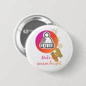 Hübscher Hut und Mittens Wintersaison - Helle Button (Vorne & Hinten)