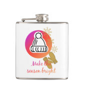 Hübscher Hut und Mittens Wintersaison - Helle Flachmann (Vorderseite)