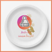 Hübscher Hut und Mittens Wintersaison - Helle Pappteller