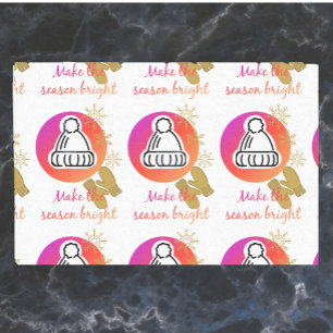 Hübscher Hut und Mittens Wintersaison - Helle Seidenpapier